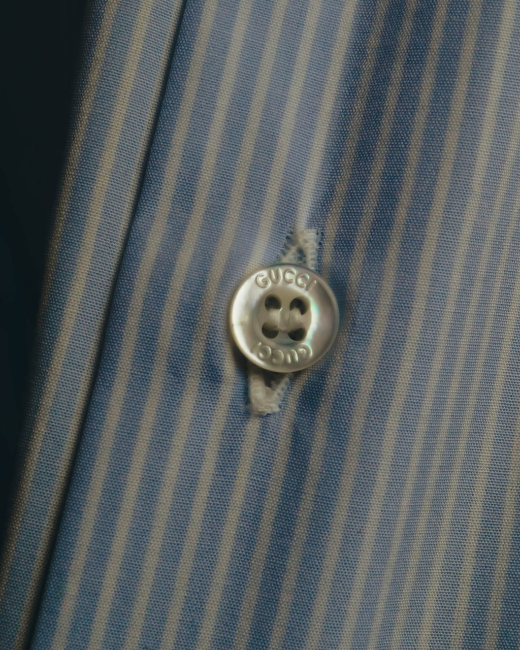 "GUCCI" 10's-20's Striped contrast-collar cotton shirt