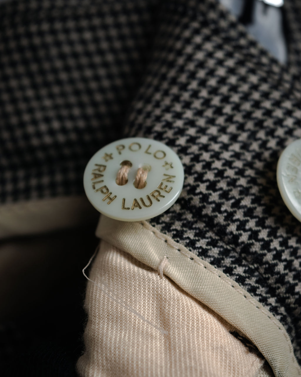 “Polo by Ralph Lauren” 90’s Houndstooth two tuck wool trousers