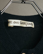 “COMME des GARCONS” 90’s asymmetrical button wool knit cardigan
