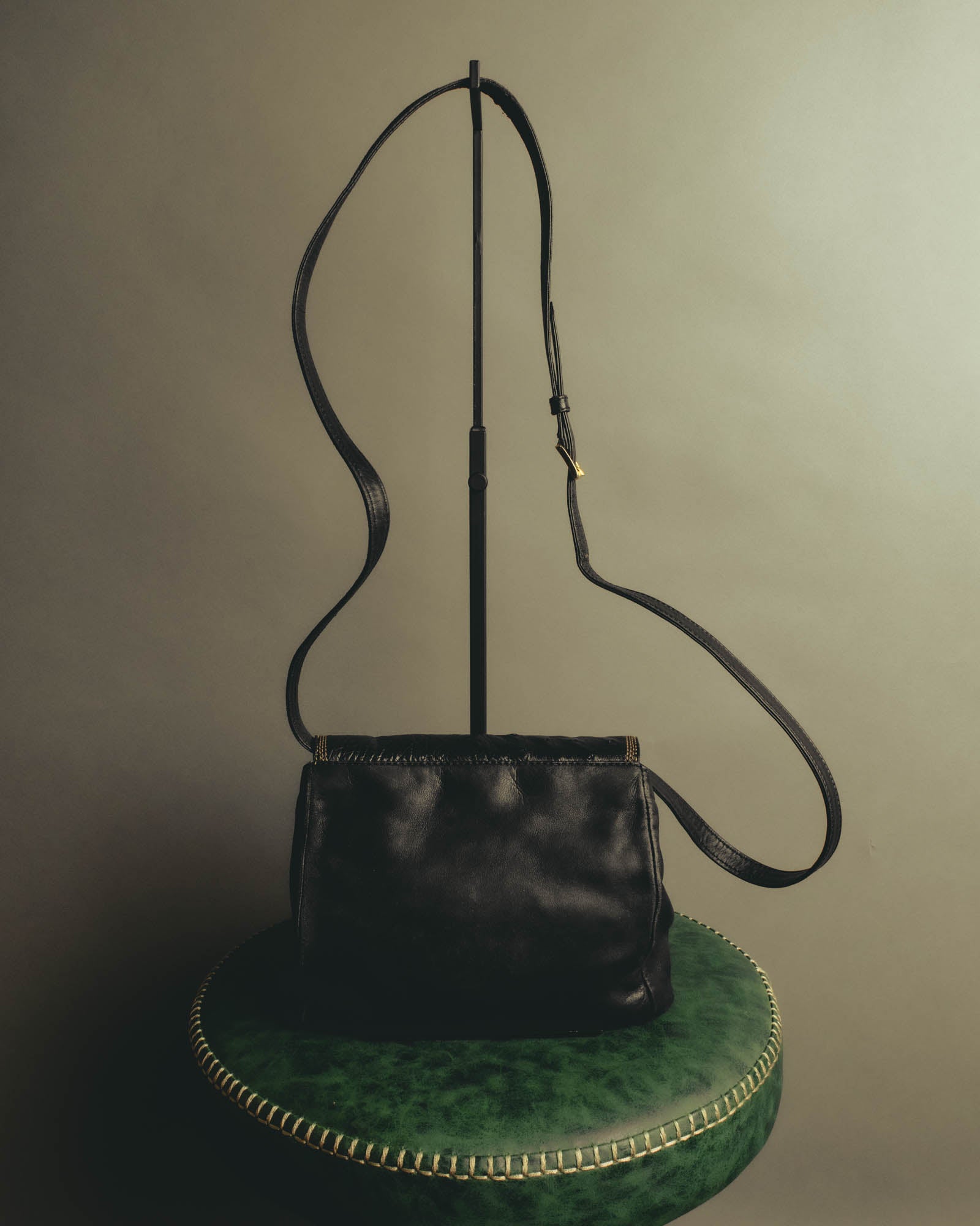"LOEWE" 1990s to early 2000 ostrich leather shoulder bag