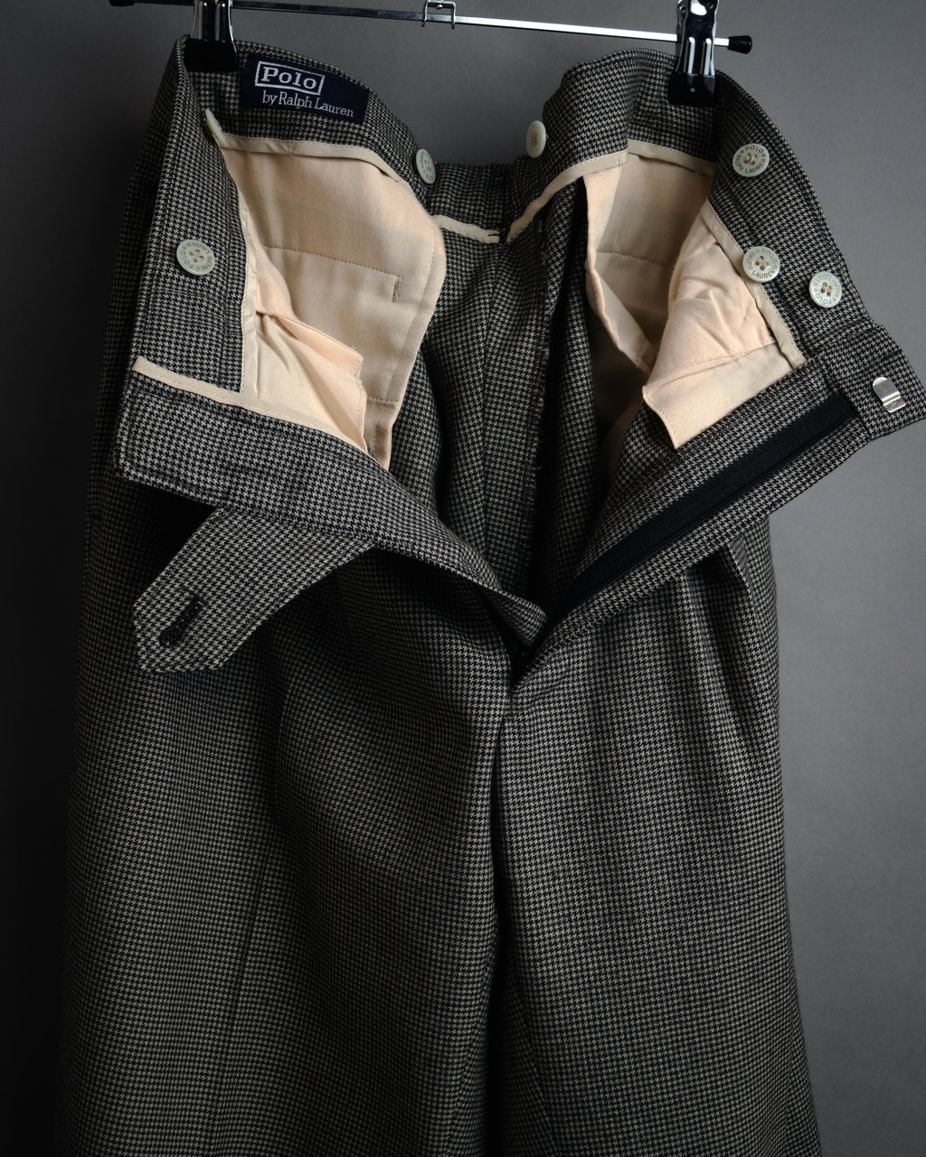 “Polo by Ralph Lauren” 90’s Houndstooth two tuck wool trousers