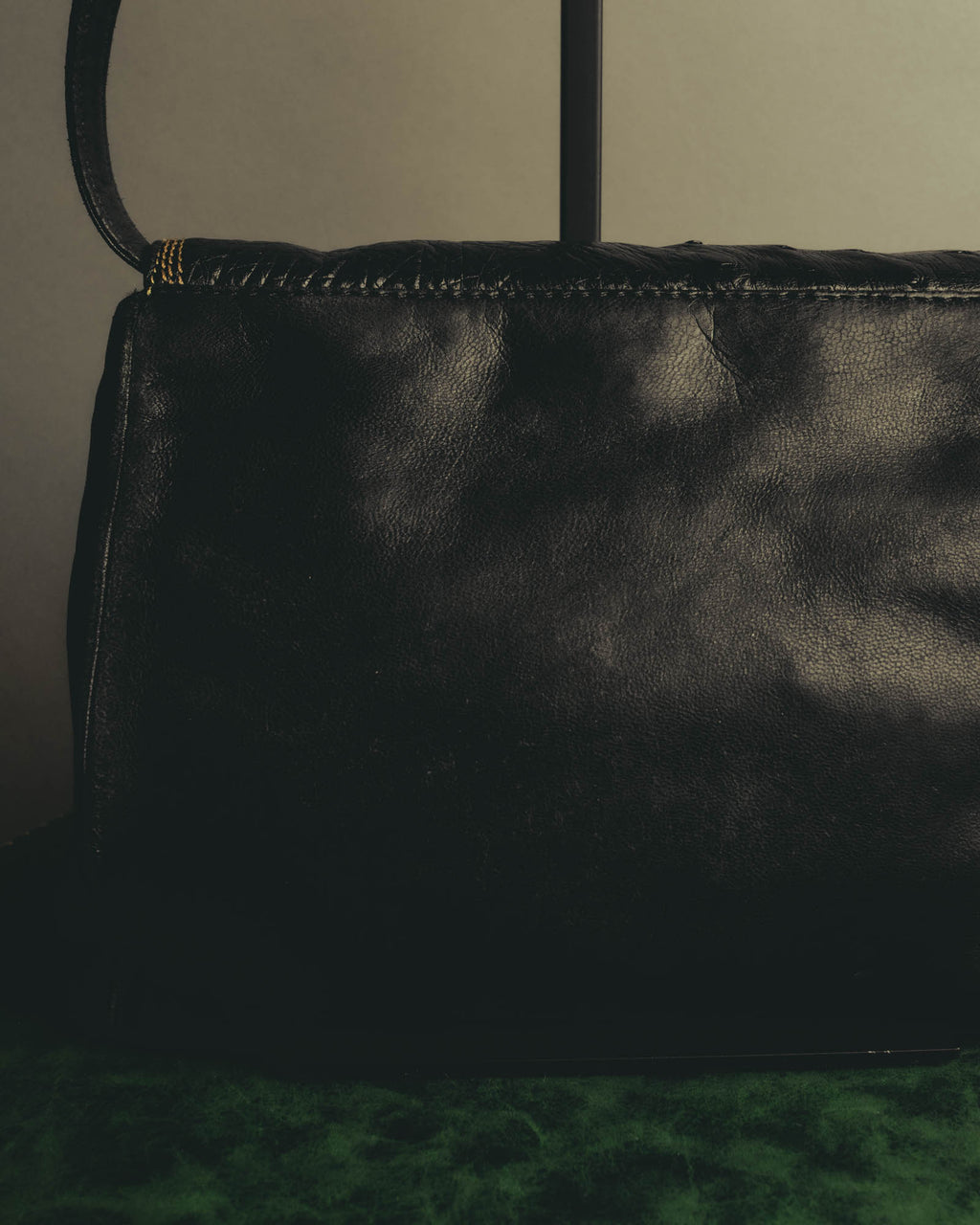 "LOEWE" 1990s to early 2000 ostrich leather shoulder bag