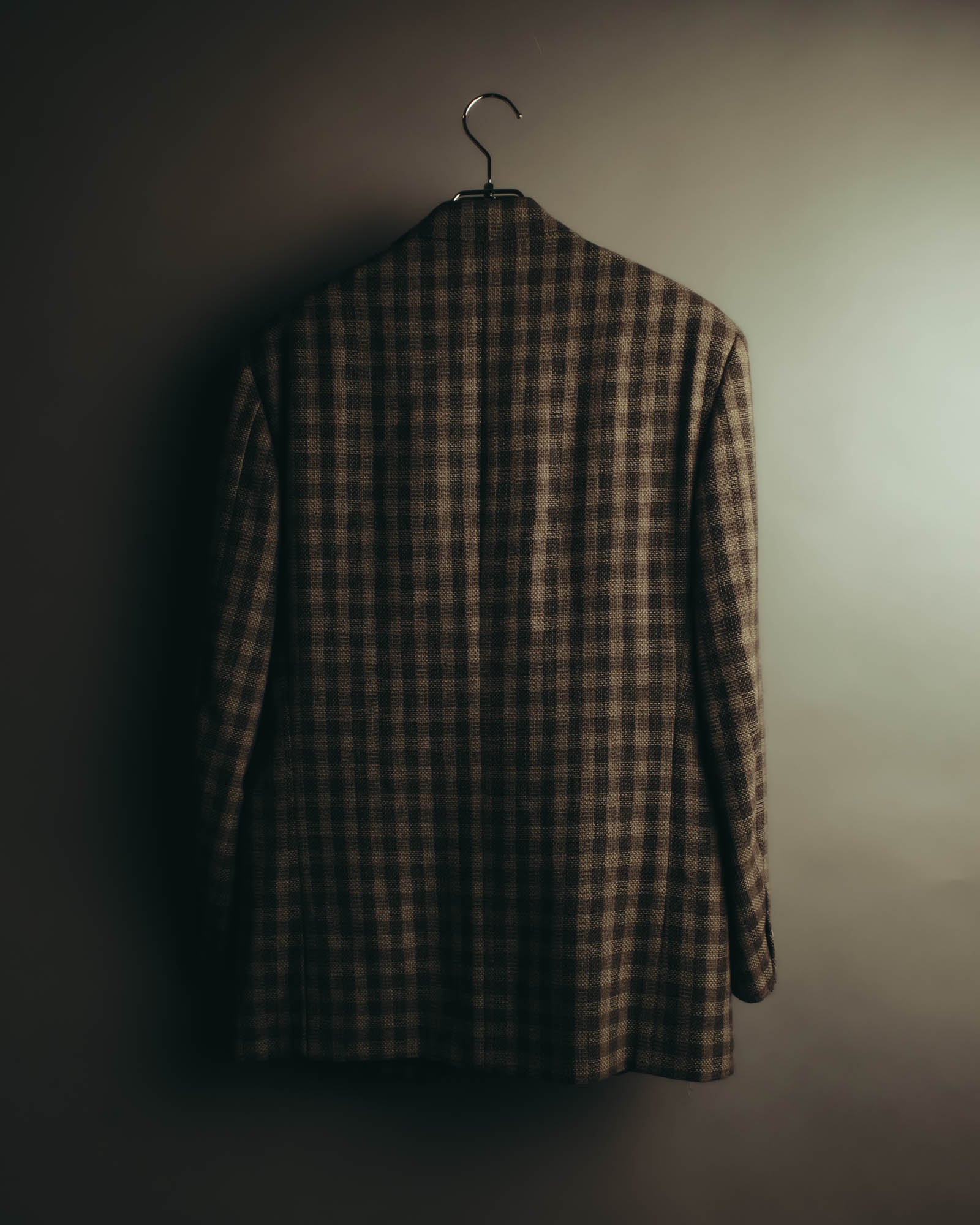 "Salvatore Ferragamo" 90's Brown checked tweed sport coat