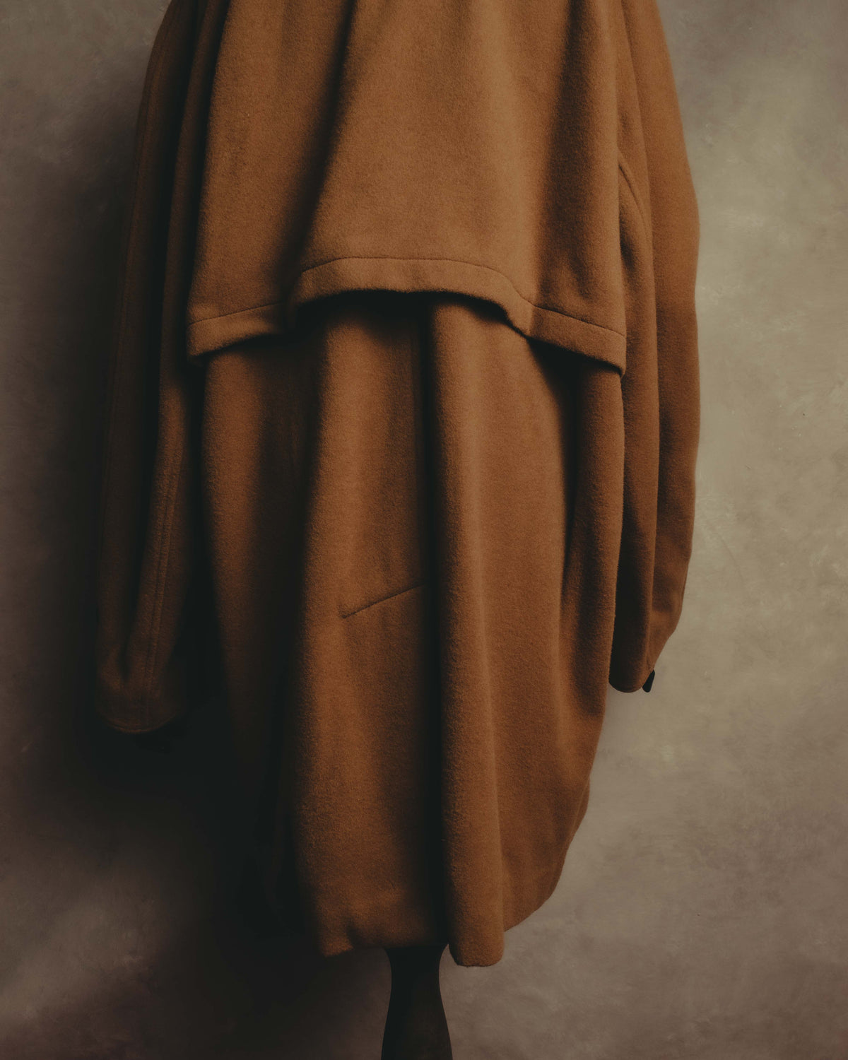 "KENZO" 80's-90's Sculptural double-breasted wool coat