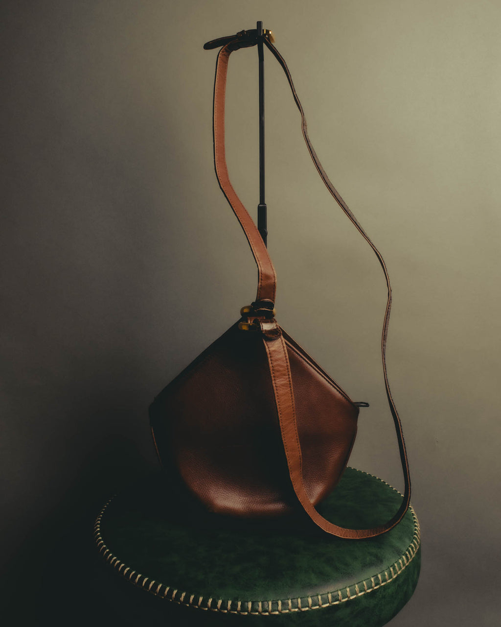 "LOEWE" 80's-90's Sculptural crocodile effect shoulder bag