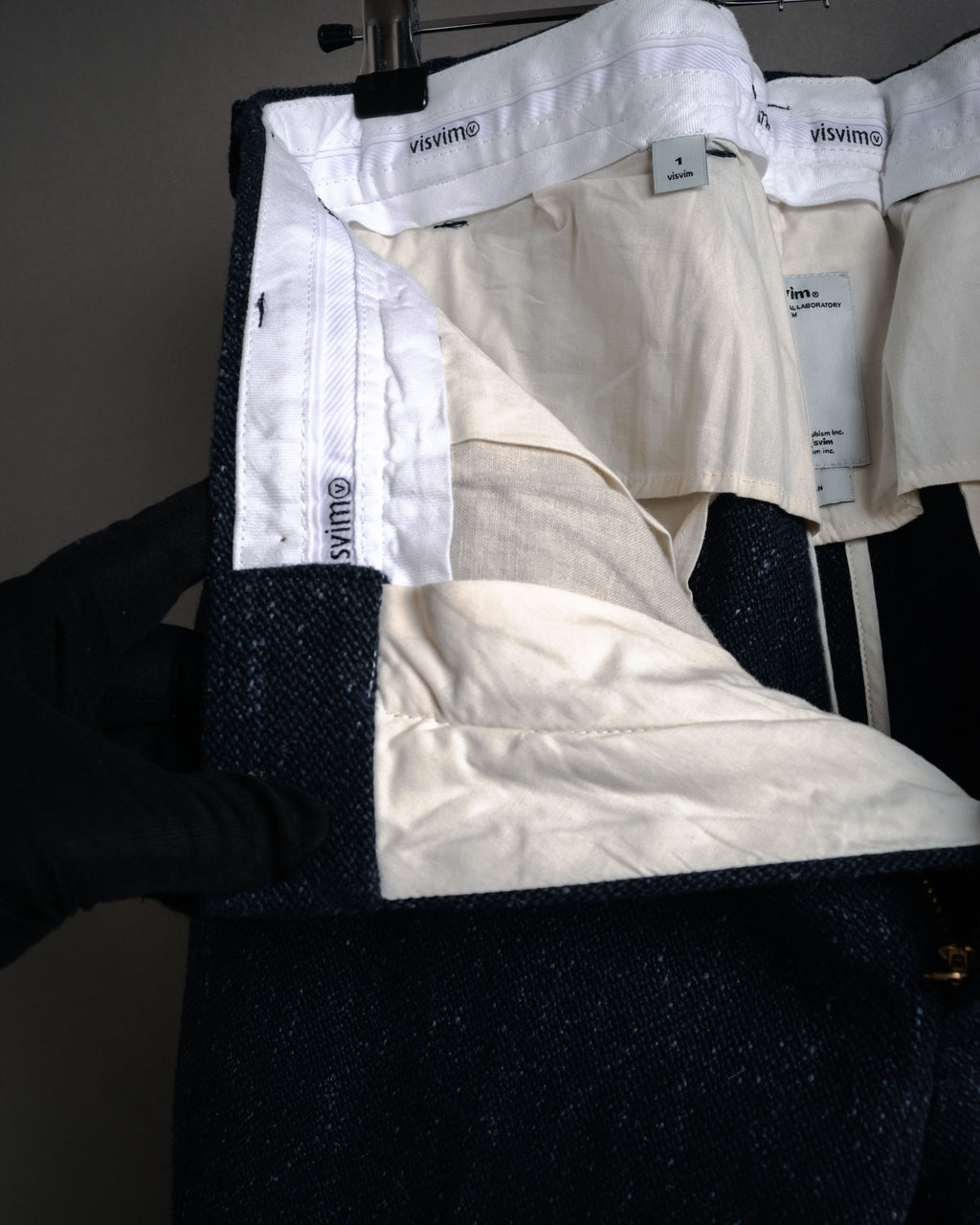 “visvim” 2014 AW Nep tweed cinch back trousers