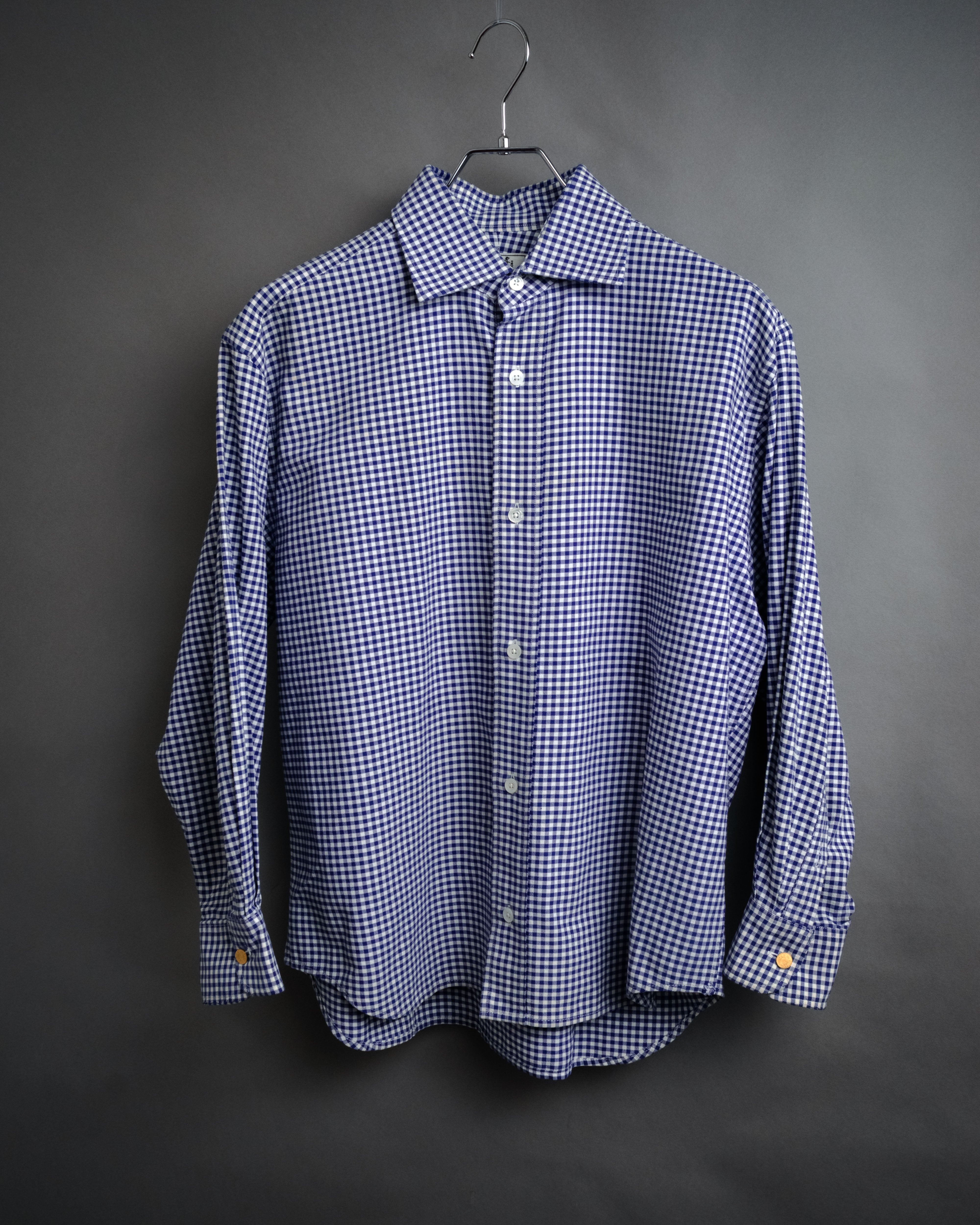HERMÈS (エルメス) - ギンガムチェック 長袖シャツ - ブルー - 39-15 1