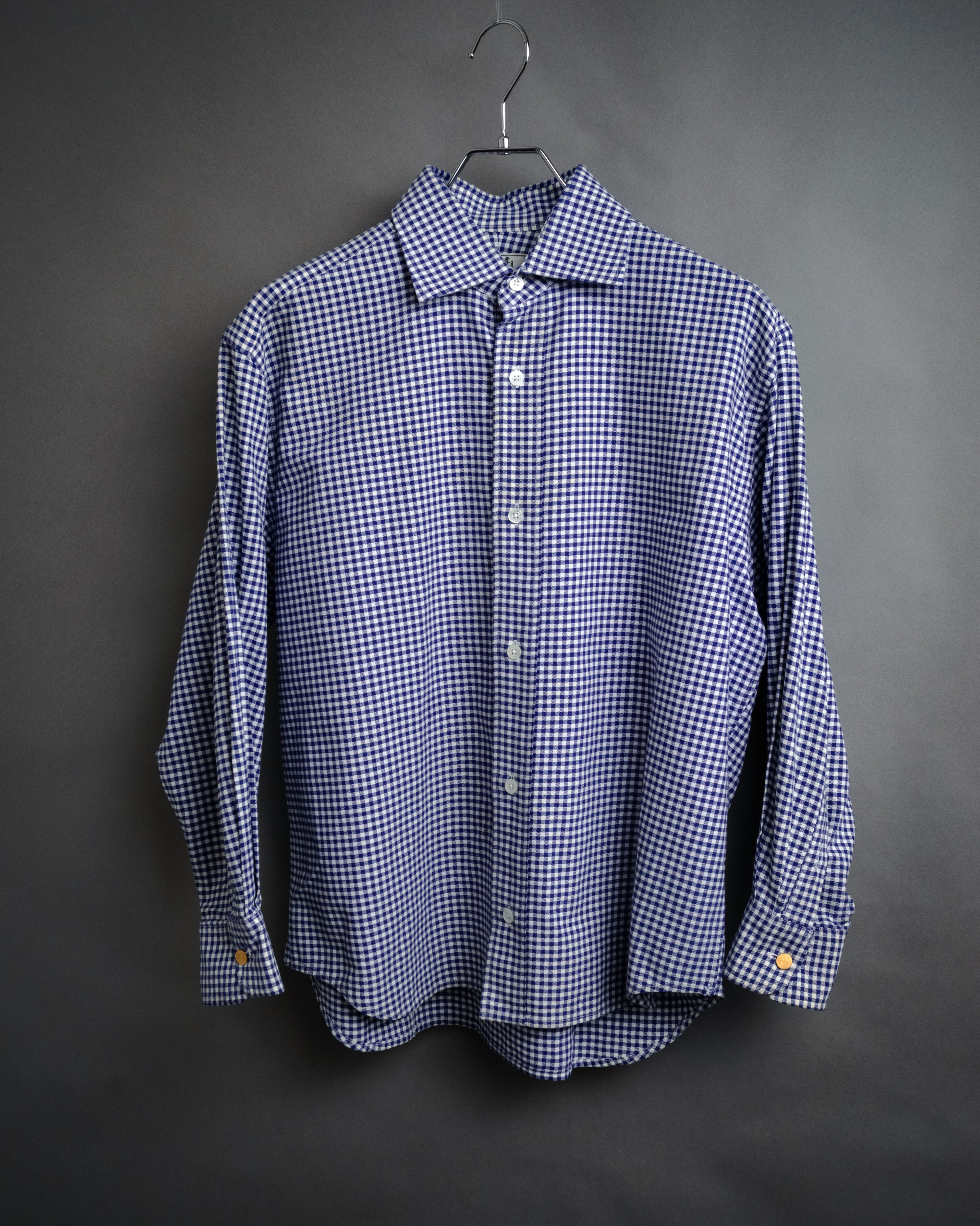 “HERMÈS” 90’s-00’s Gingham cuff shirt