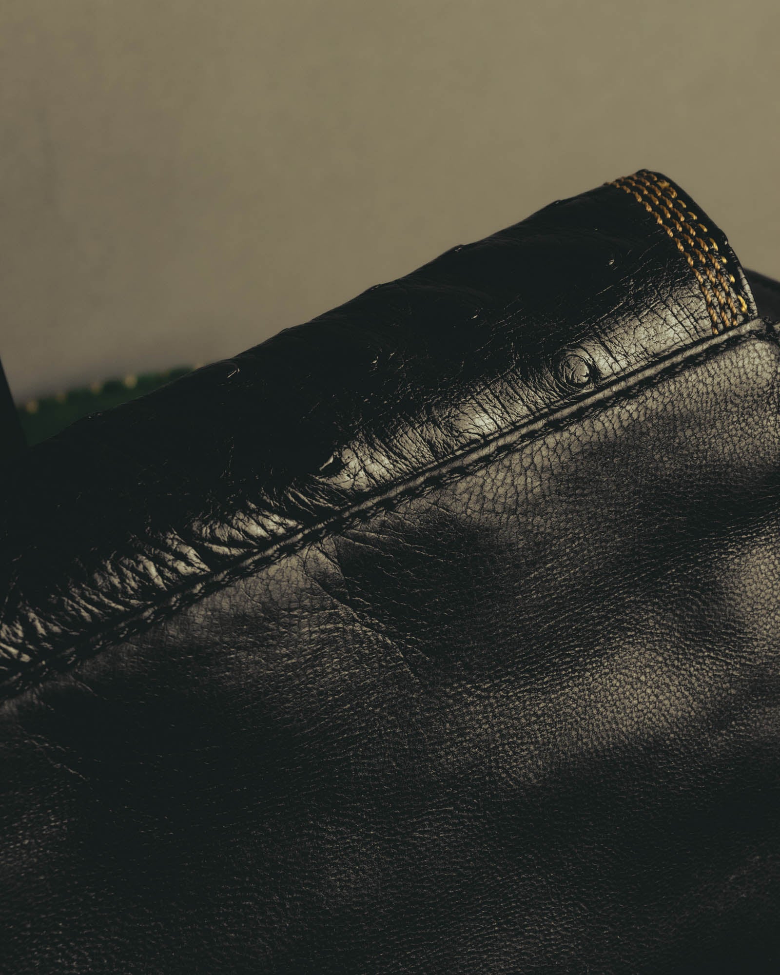 "LOEWE" 1990s to early 2000 ostrich leather shoulder bag