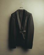 “GUCCI” 00’s-10’s satin lapel ribbon tailored jacket