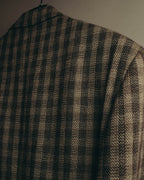 "Salvatore Ferragamo" 90's Brown checked tweed sport coat