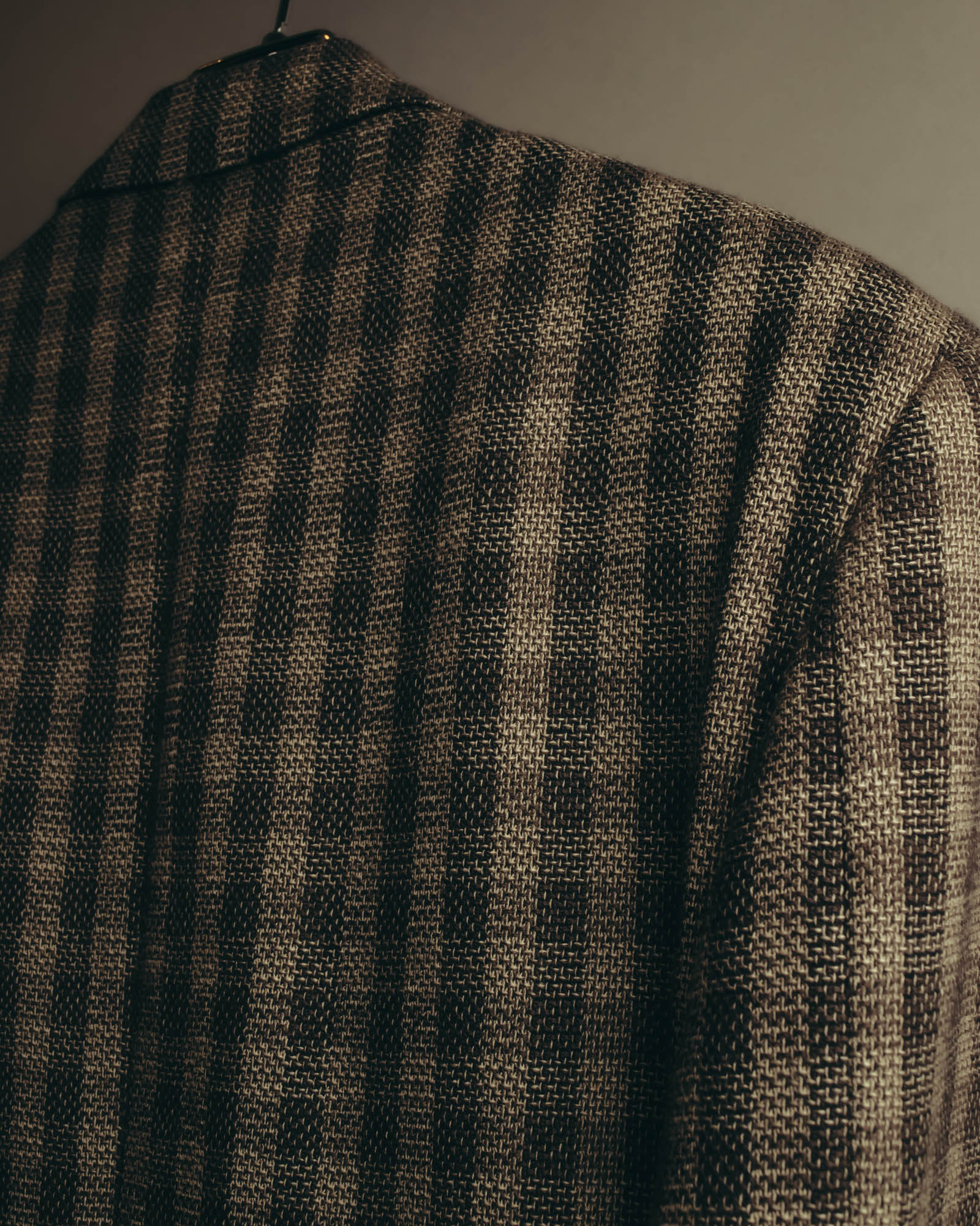 "Salvatore Ferragamo" 90's Brown checked tweed sport coat