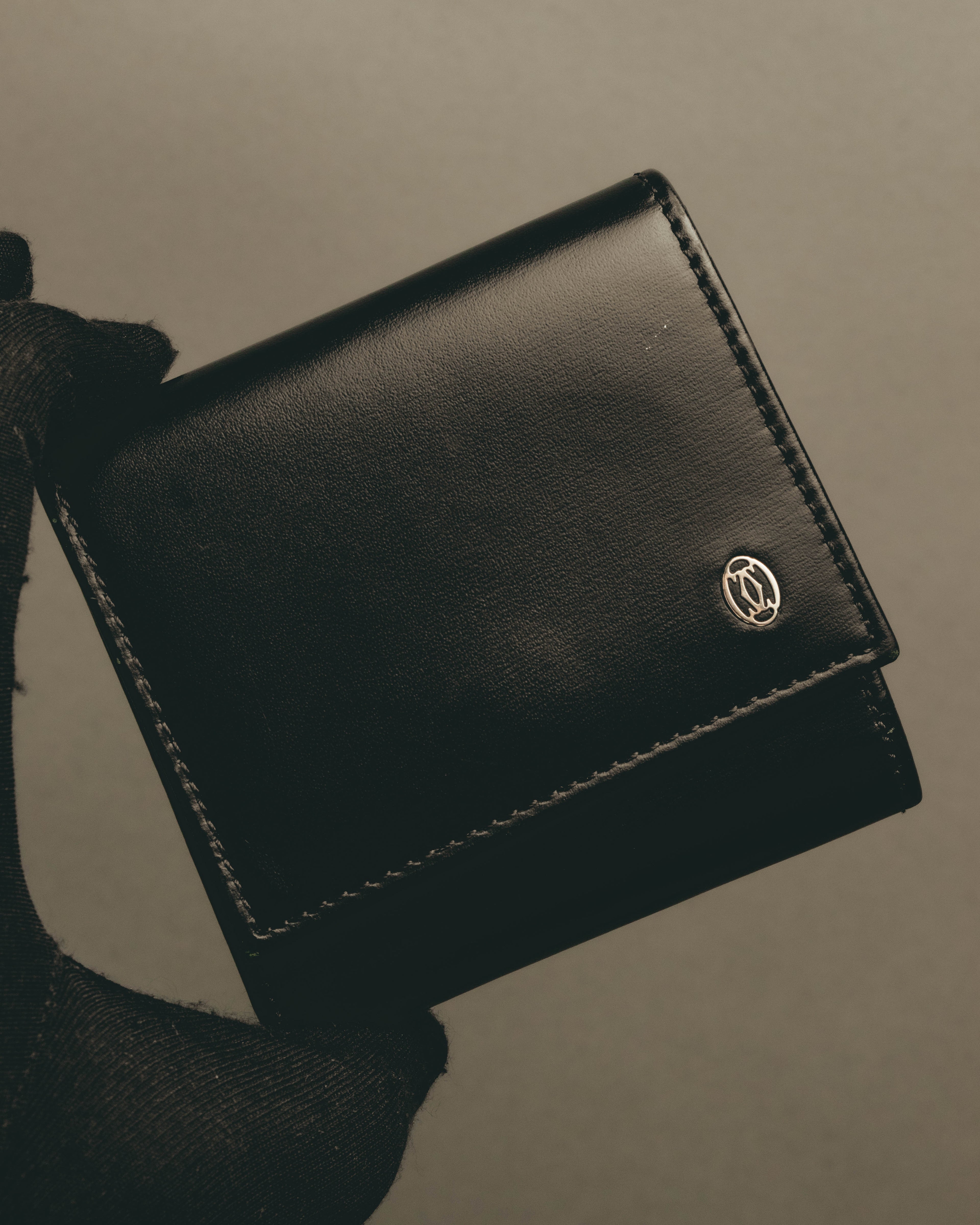"Cartier" 00's-10's Sleek leather coin case