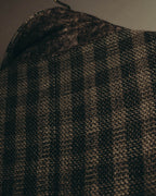 "Salvatore Ferragamo" 90's Brown checked tweed sport coat