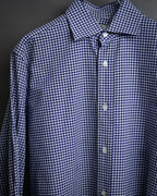 “HERMÈS” 90’s-00’s Gingham cuff shirt