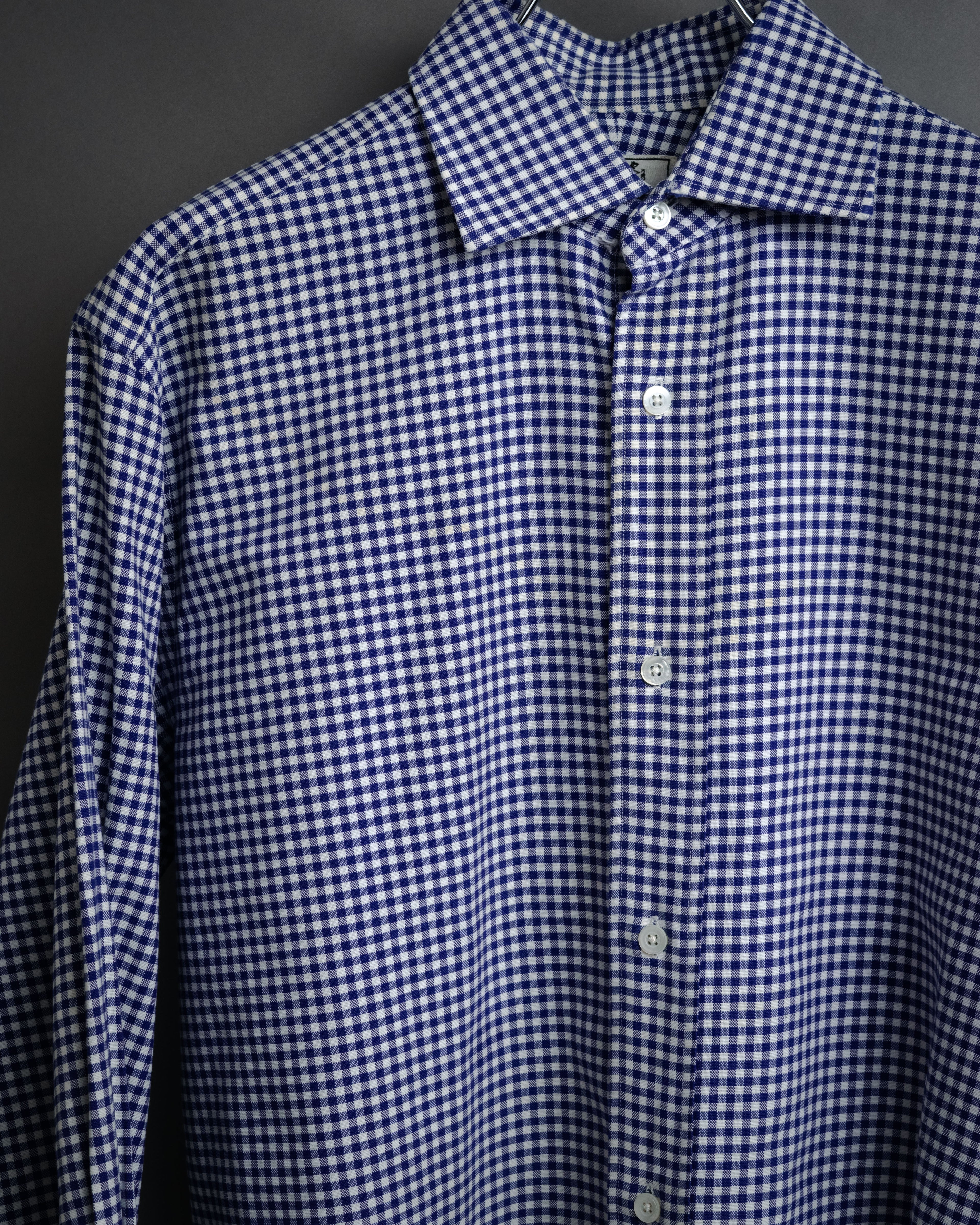 “HERMÈS” 90’s-00’s Gingham cuff shirt