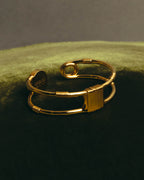 "VERSACE" 2010's-20's Gold tone safety pin cuff bracelet
