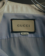 "GUCCI" 10's-20's Striped contrast-collar cotton shirt