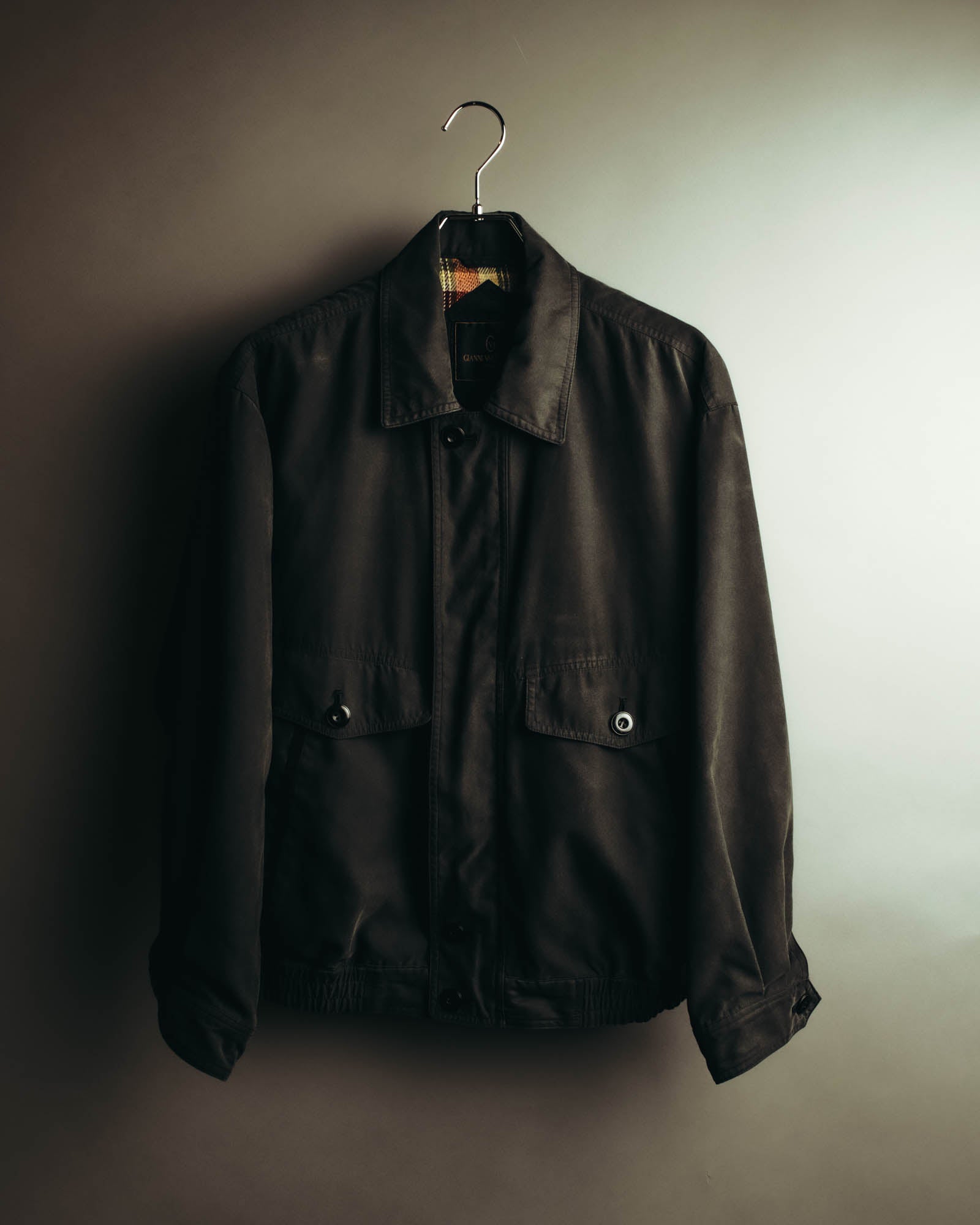 "GIANNI VALENTINO" 90's-00's Check lined zip-up blouson