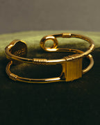 "VERSACE" 2010's-20's Gold tone safety pin cuff bracelet