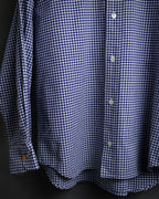 “HERMÈS” 90’s-00’s Gingham cuff shirt