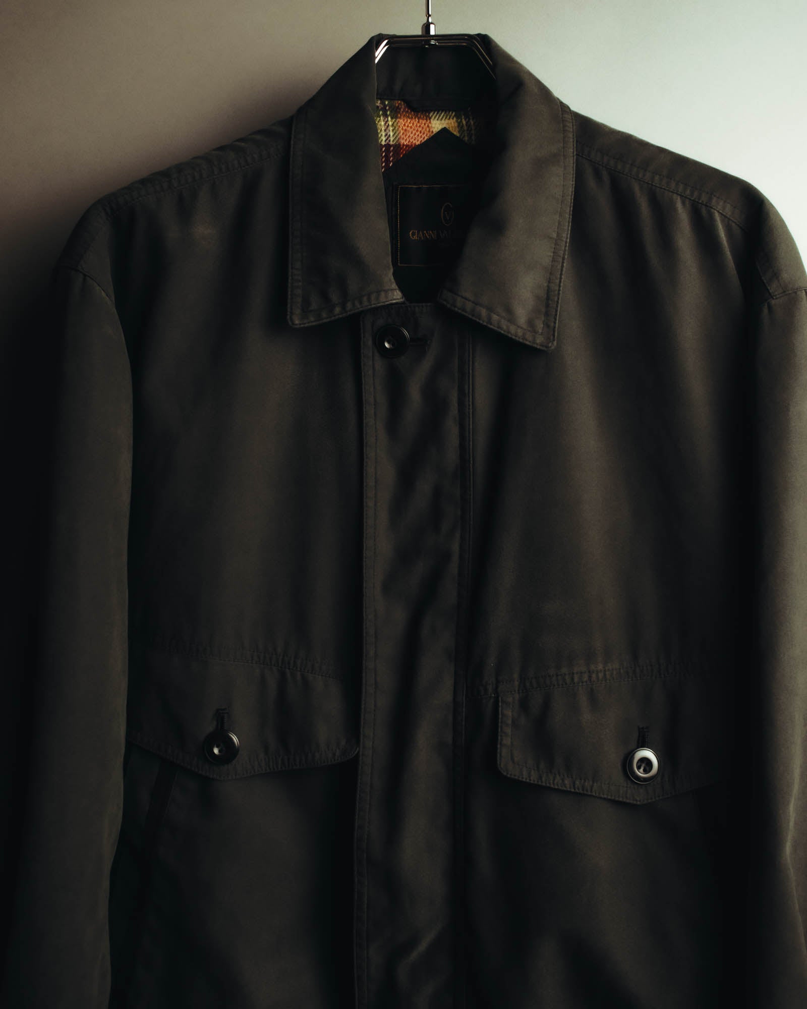 "GIANNI VALENTINO" 90's-00's Check lined zip-up blouson