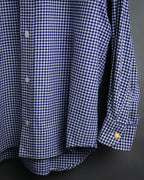 “HERMÈS” 90’s-00’s Gingham cuff shirt