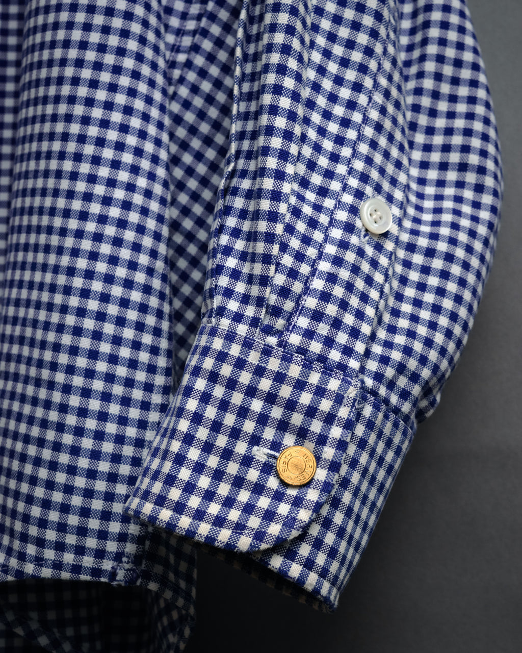 “HERMÈS” 90’s-00’s Gingham cuff shirt