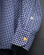 “HERMÈS” 90’s-00’s Gingham cuff shirt