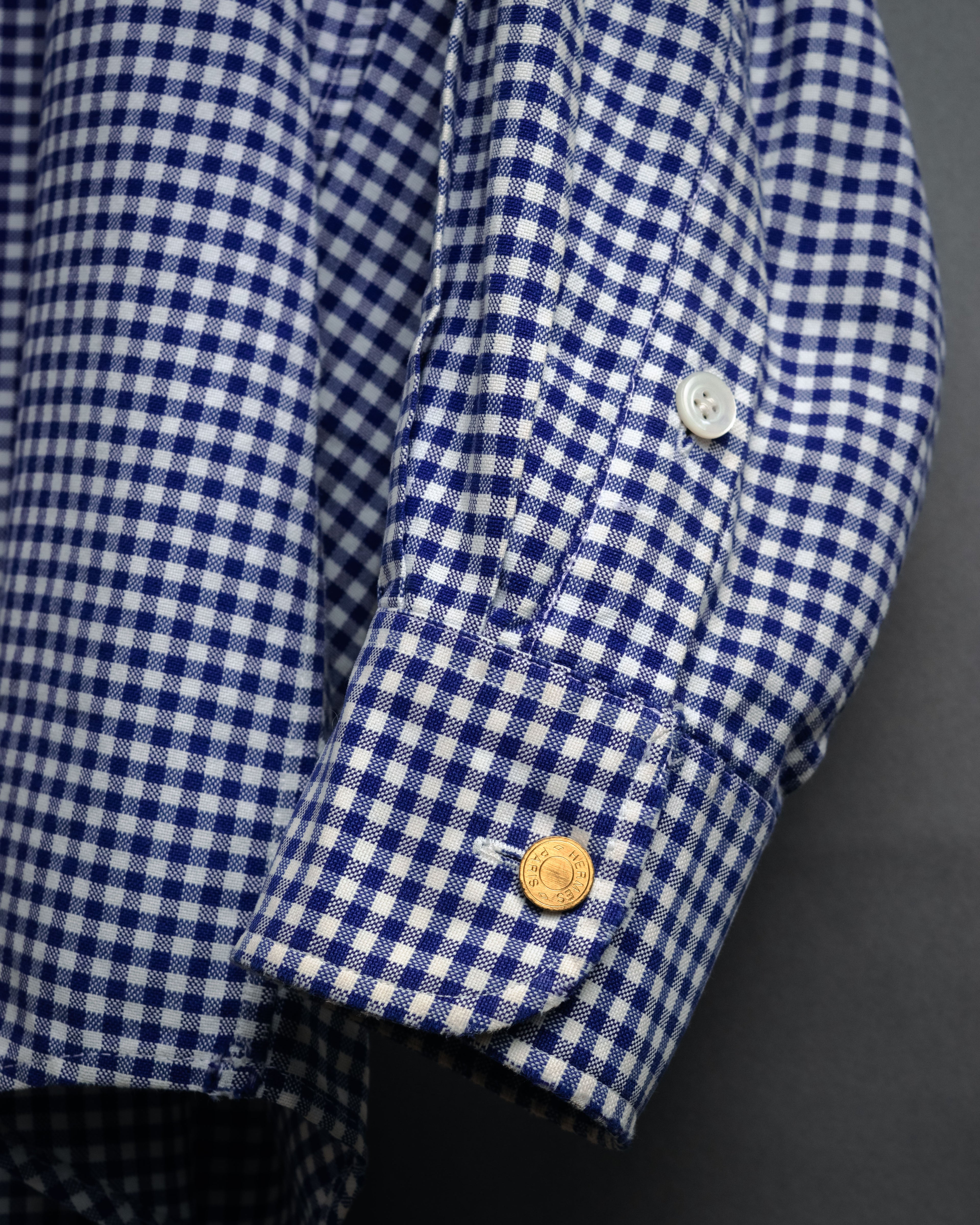 “HERMÈS” 90’s-00’s Gingham cuff shirt