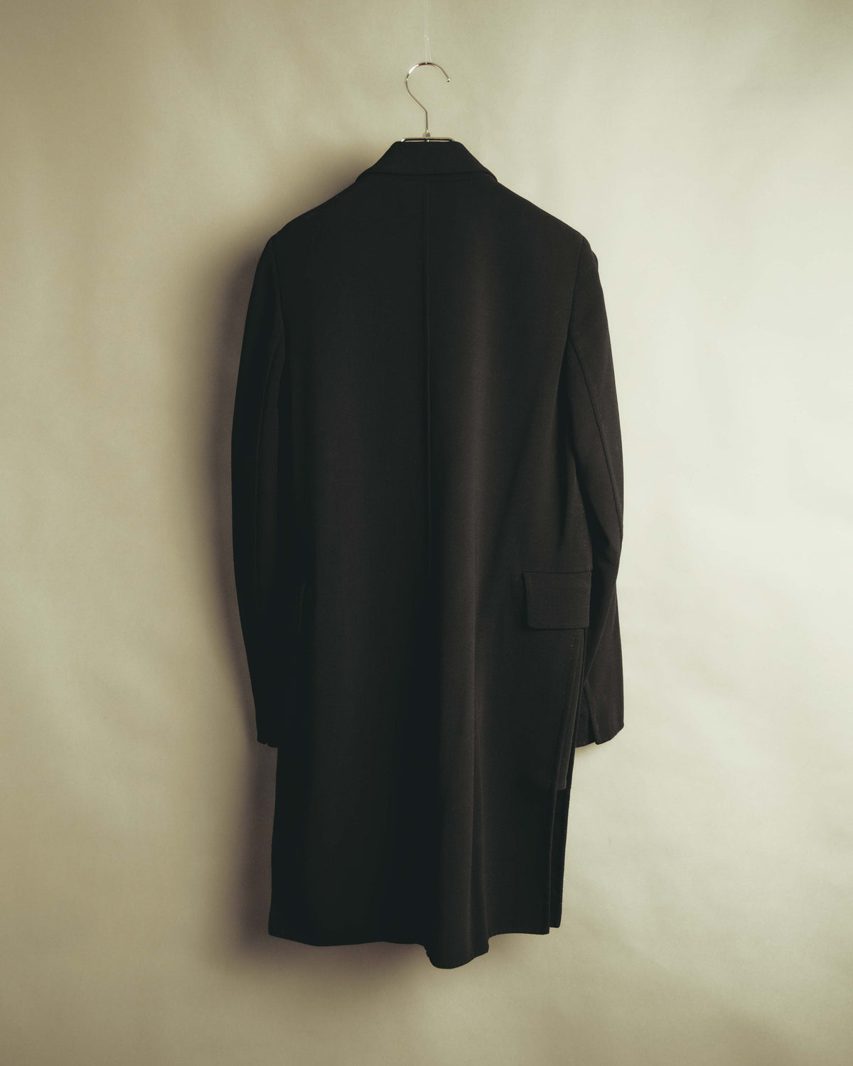 “Max Mara” 90’s-00’s High-neck textured virgin wool long coat