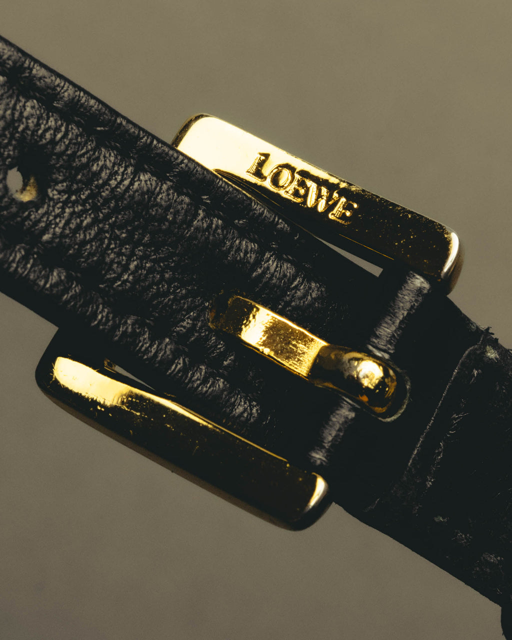 "LOEWE" 1990s to early 2000 ostrich leather shoulder bag