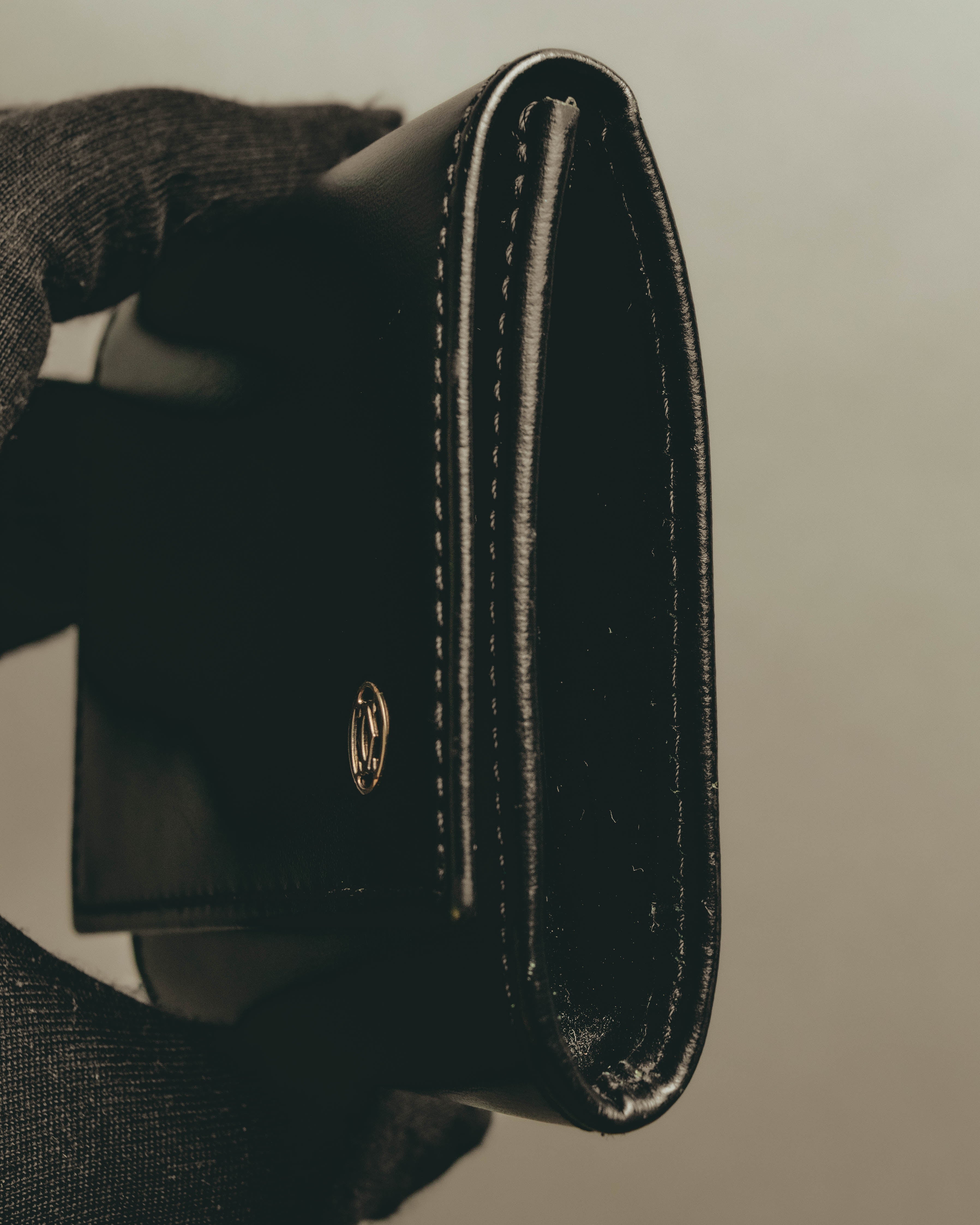 "Cartier" 00's-10's Sleek leather coin case