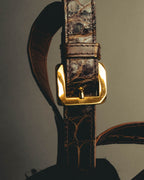 "LOEWE" 80's-90's Sculptural crocodile effect shoulder bag