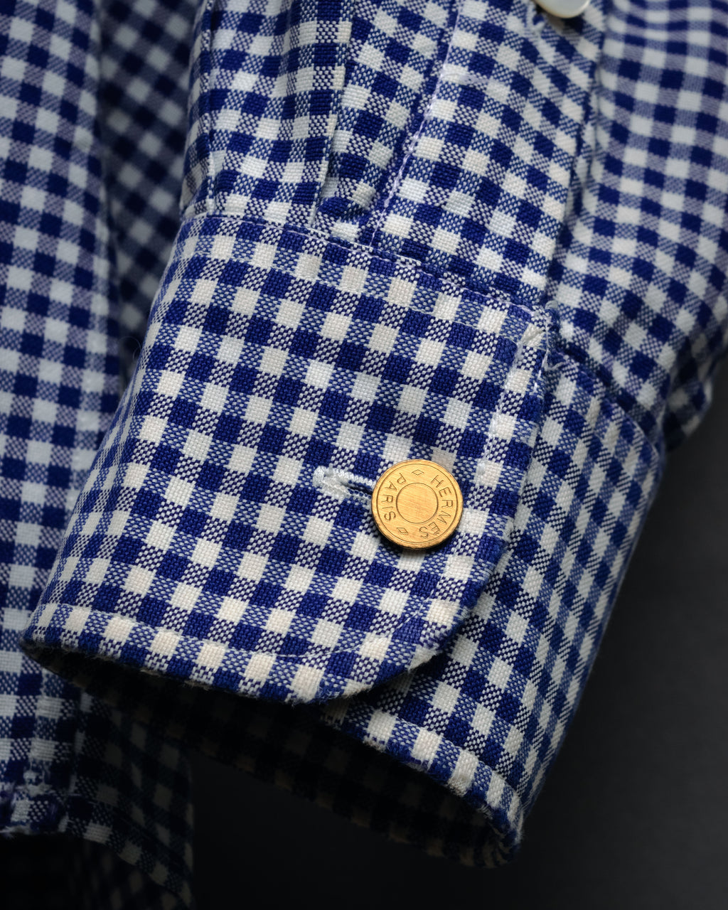 “HERMÈS” 90’s-00’s Gingham cuff shirt