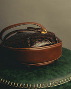 "LOEWE" 80's-90's Sculptural crocodile effect shoulder bag