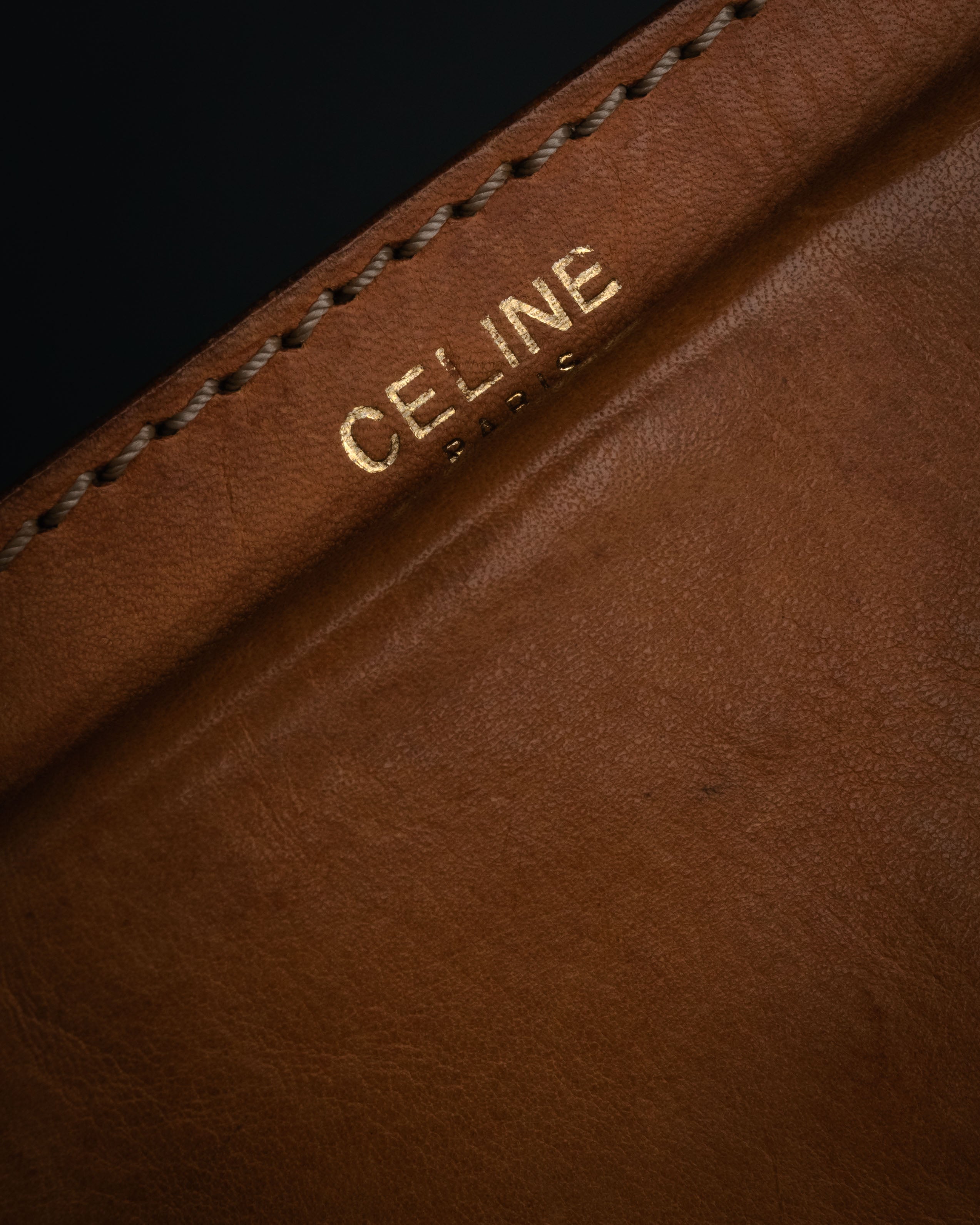 “CELINE” 90’s Leather triomphe shoulder bag