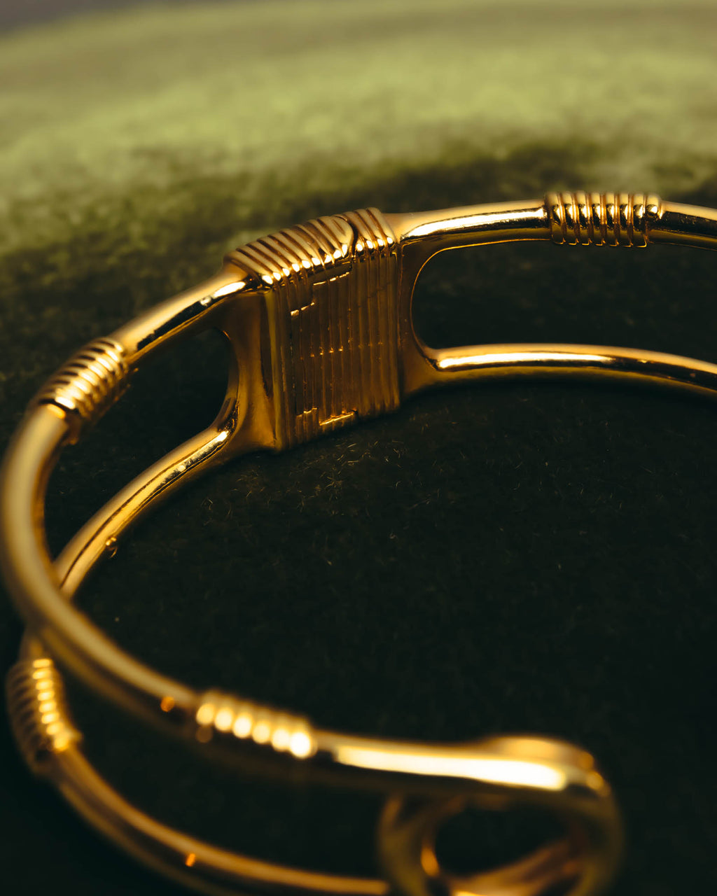 "VERSACE" 2010's-20's Gold tone safety pin cuff bracelet
