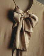 "Chloé" 10's Soft silk bow-tie blouse