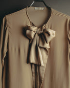 "Chloé" 10's Soft silk bow-tie blouse