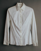 "PRADA" 2010's Tailored white cotton darted shirt