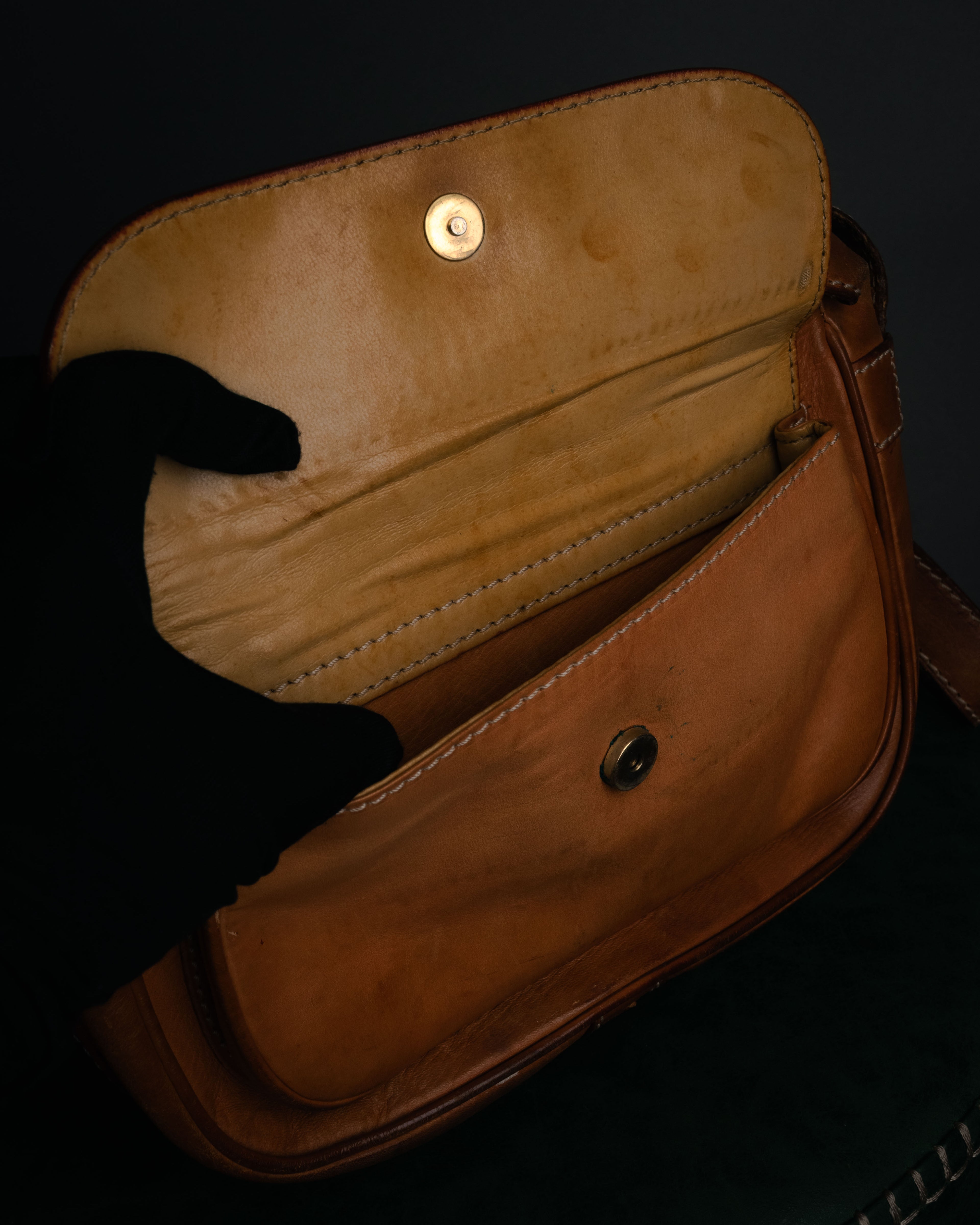“CELINE” 90’s Leather triomphe shoulder bag