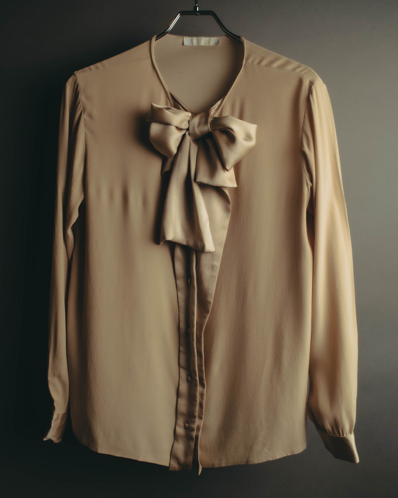 "Chloé" 10's Soft silk bow-tie blouse