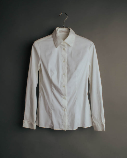 "PRADA" 2010's Tailored white cotton darted shirt