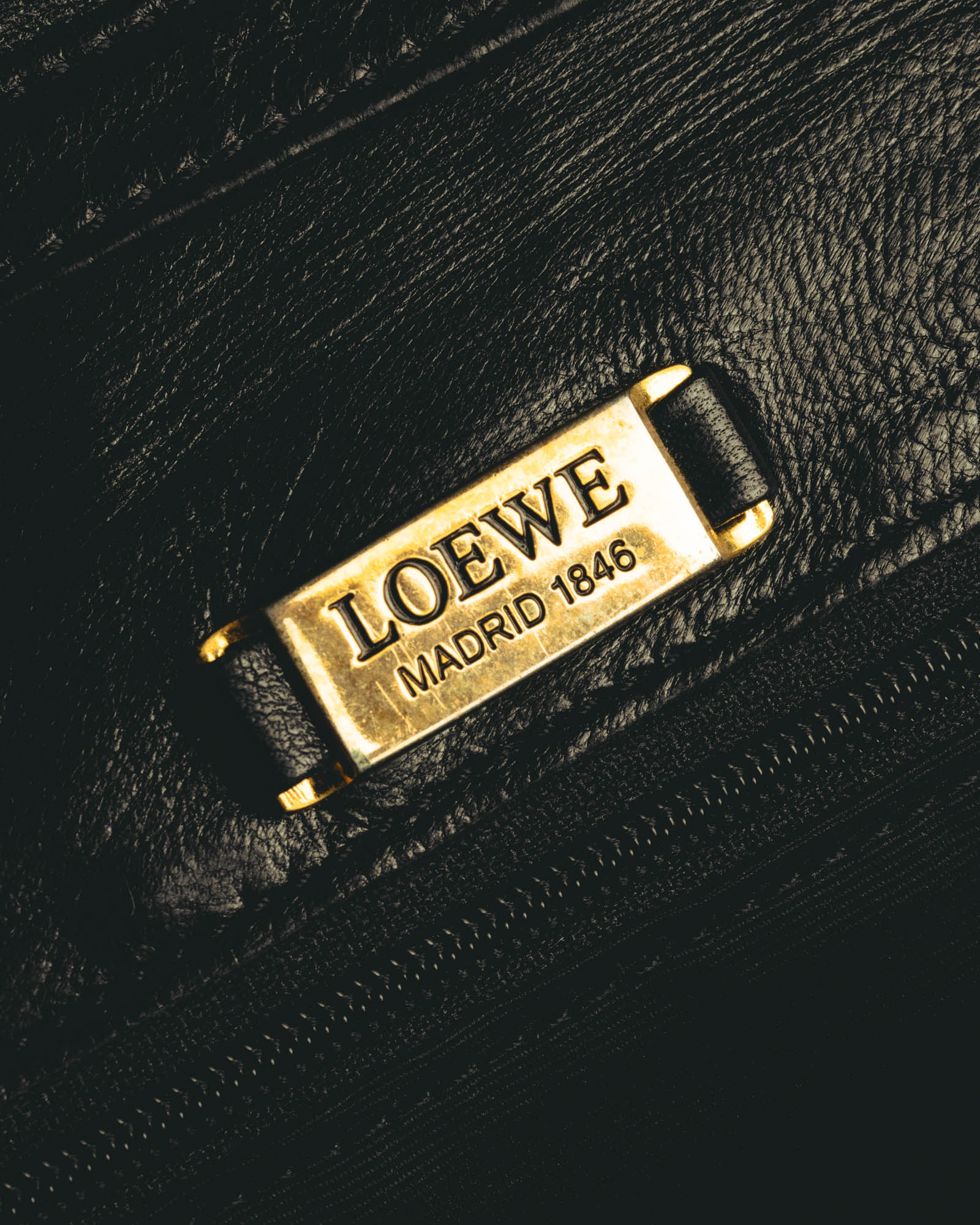 "LOEWE" 1990s to early 2000 ostrich leather shoulder bag
