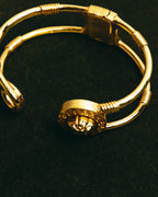 "VERSACE" 2010's-20's Gold tone safety pin cuff bracelet