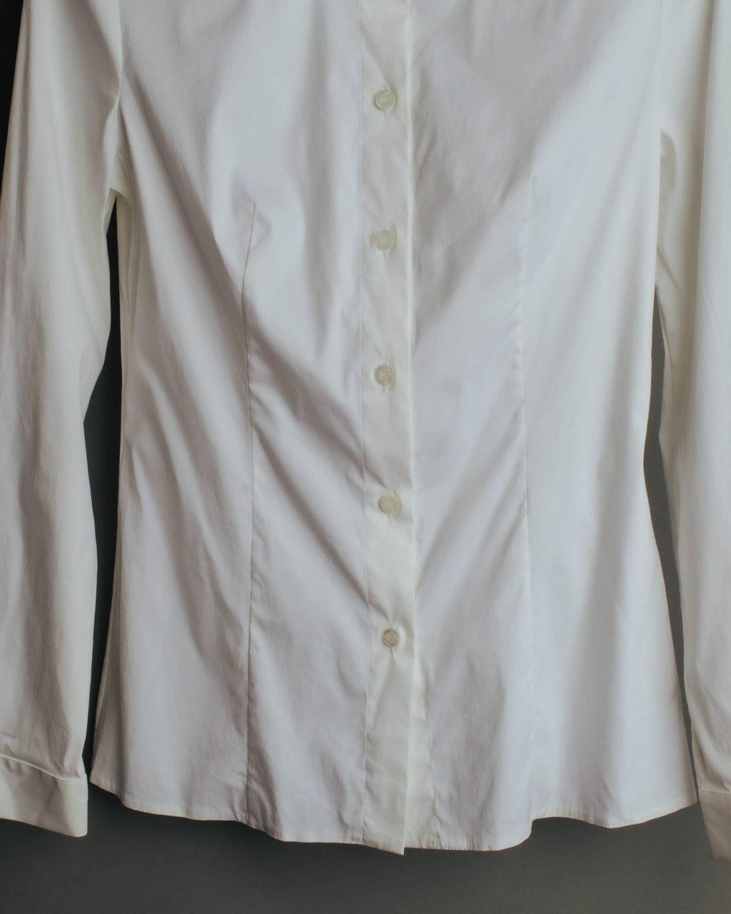 "PRADA" 2010's Tailored white cotton darted shirt