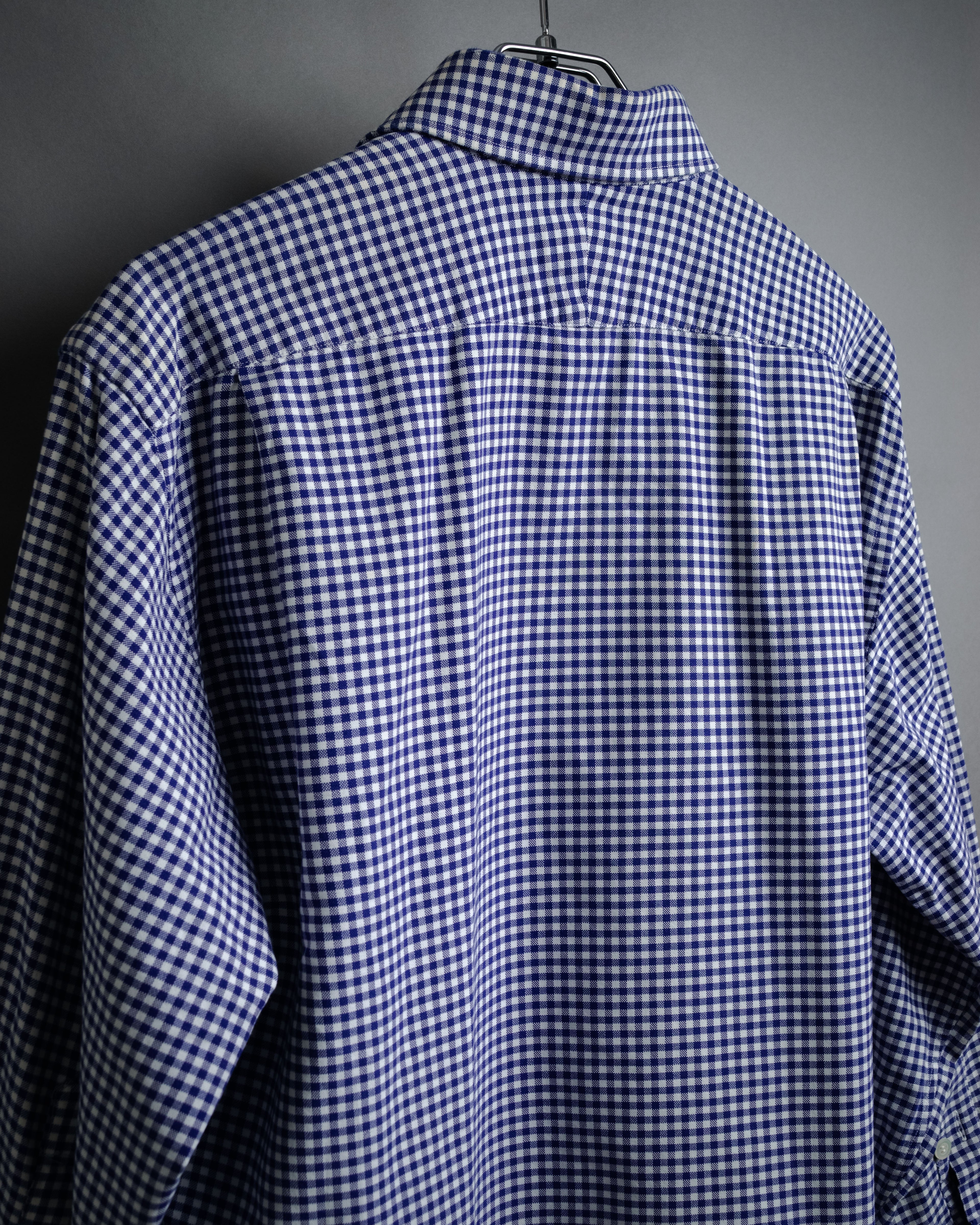 “HERMÈS” 90’s-00’s Gingham cuff shirt