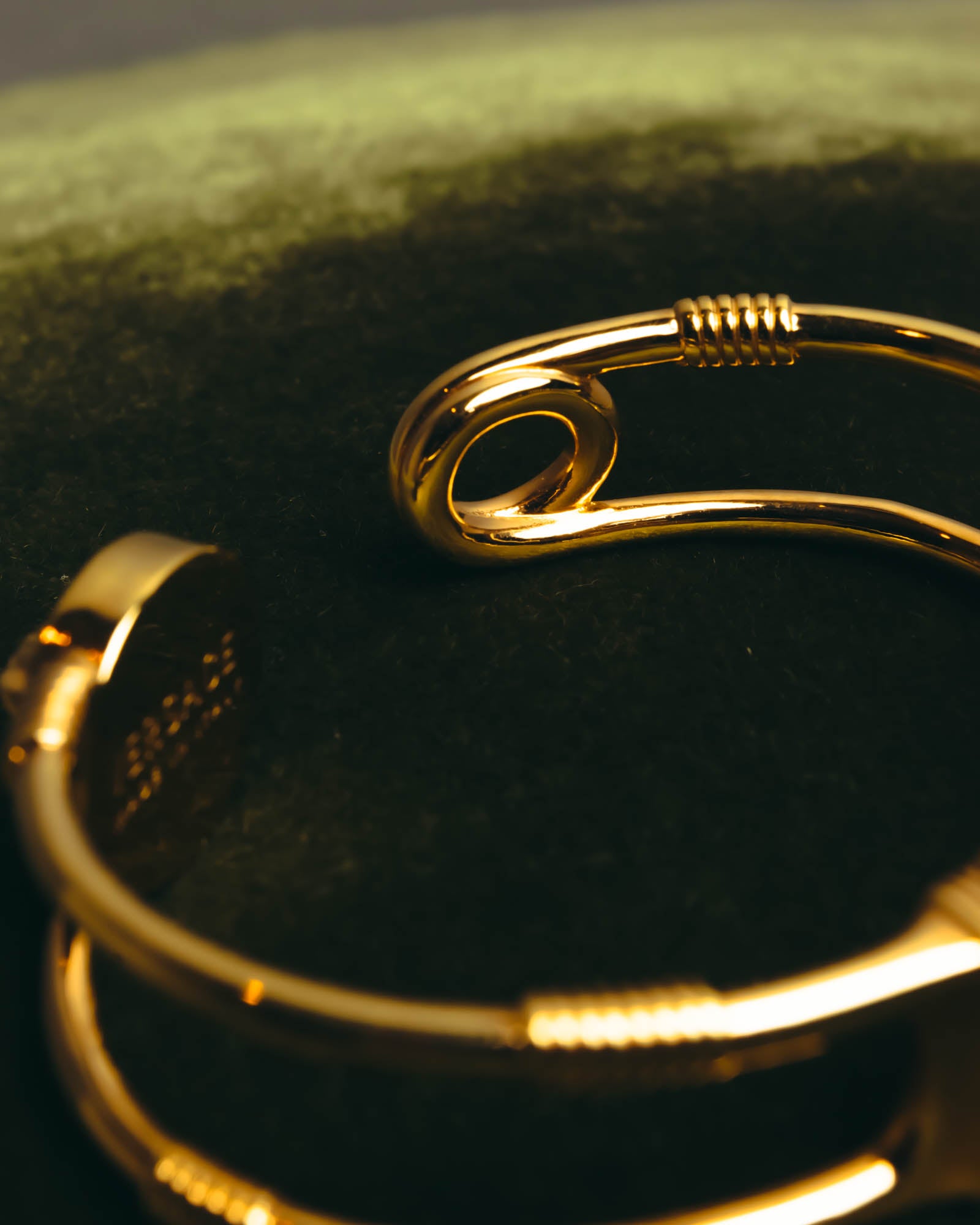 "VERSACE" 2010's-20's Gold tone safety pin cuff bracelet