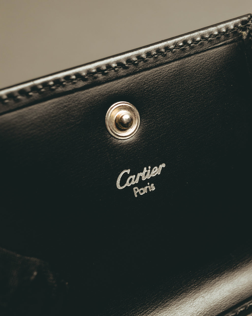 "Cartier" 00's-10's Sleek leather coin case